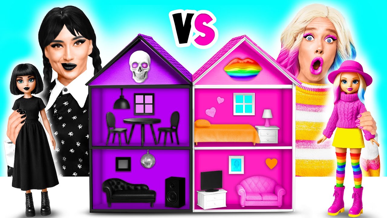 Строим Удивительный Кукольный Домик | Уэнсдей Против Энид Синклер Челлендж от Funny Funny