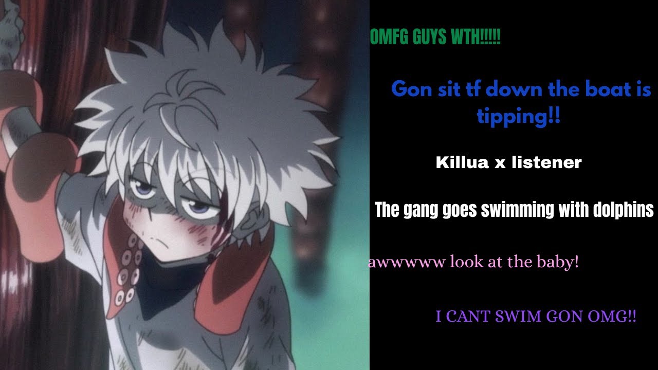 The gang goes swimming with dolphins || Killua x listener (ft. Gon Alluka & Riri)