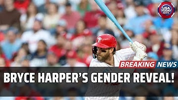 Bryce Harper’s EPIC Gender Reveal at Phillies Game | Blue Bat Surprise! । USA TODAY NEWS