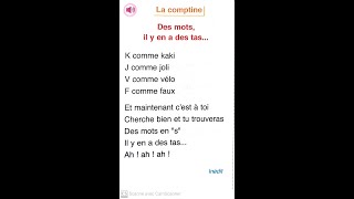 Loasis Des Mots 3AEP/Unité1 : Le Monde Des Amis /Comptine /Semaine 3: Des Mots, il y en a des tas