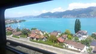 Швейцария вид из окна поезда