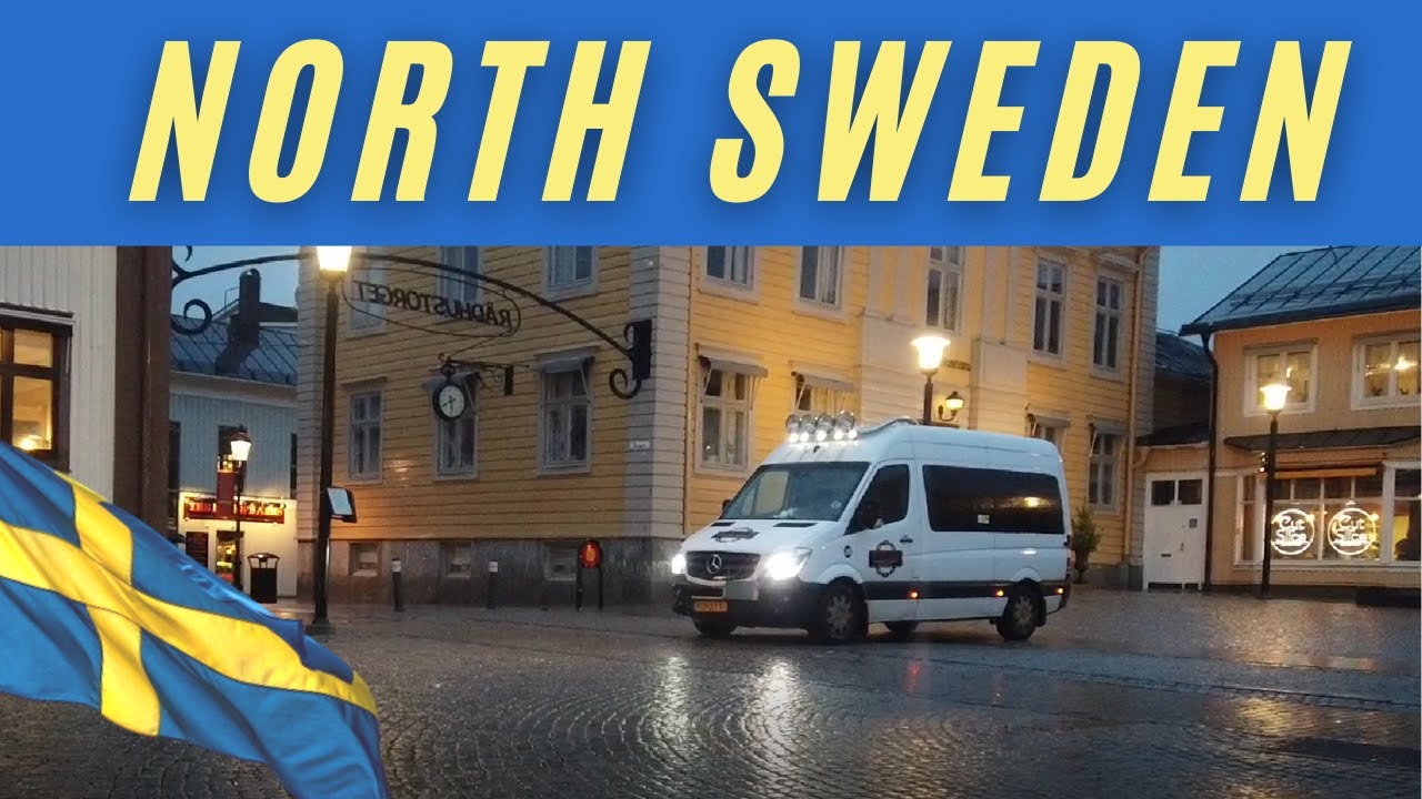 Life in North Sweden - Rainy Walk in a small town