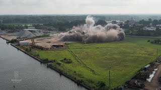 City of Holland drone video shows James DeYoung Power Plant implosion