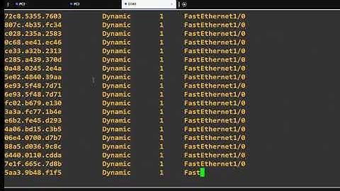 Inundación de CAM Table con Macof