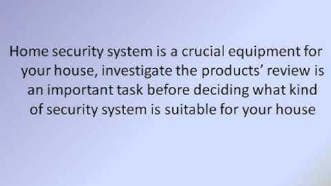 Consumer Reports Home Security System