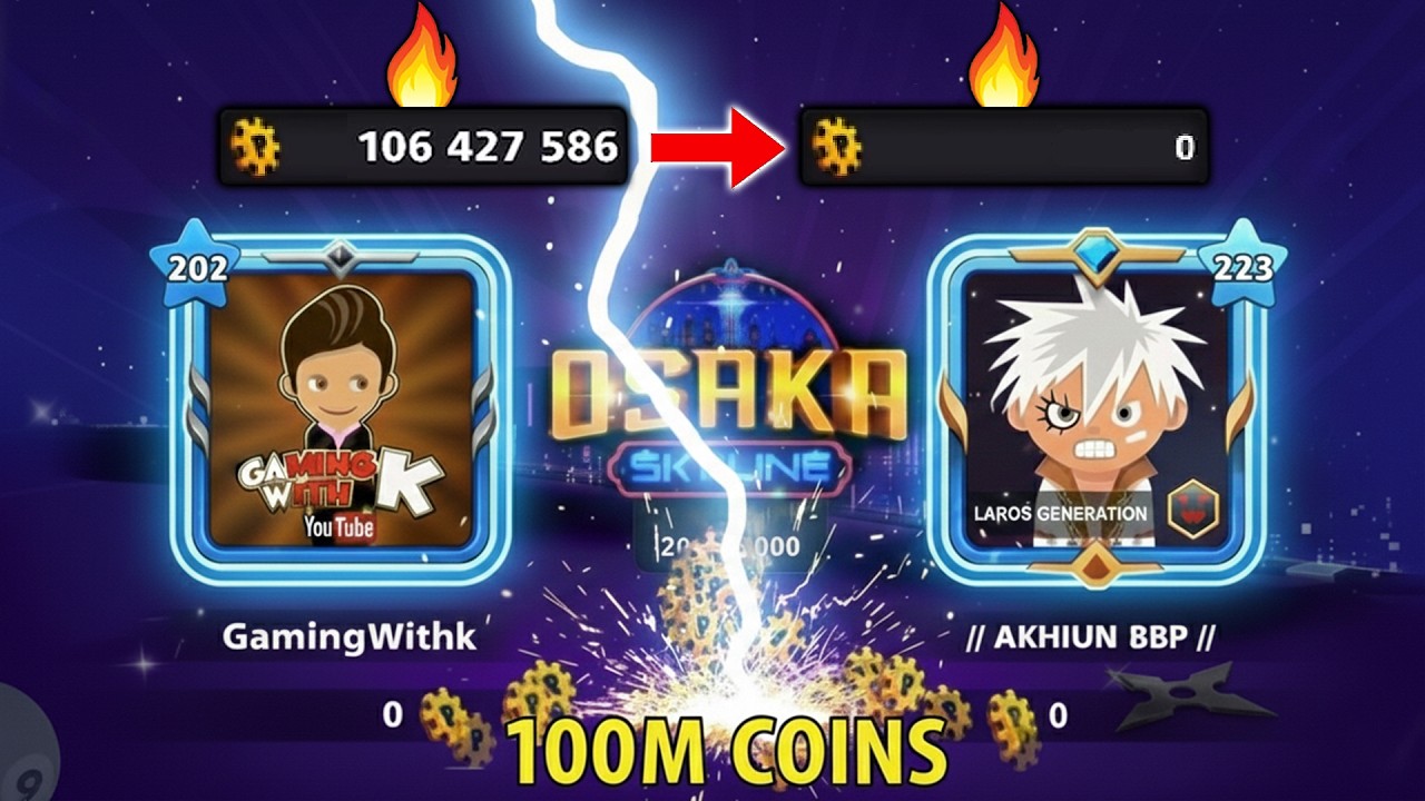 8 Ball Pool - HERO or ZERO? Win or Total Loss? Risked ALL my COINS in OSAKA - GamingWithK