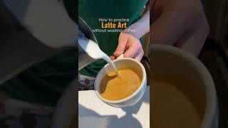 How to practice Latte Art without wasting coffee ♻️ latteart baristahack lattearttip