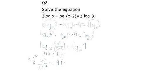 Solve the equation 2log x—log (x-2)=2 log 3