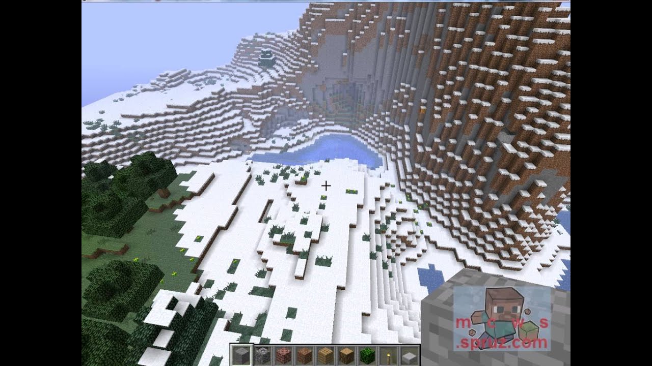 Minecraft Seed Pumpy - Snow, Grass, Mountains, Surface Lava, And A Cool River! - YouTube