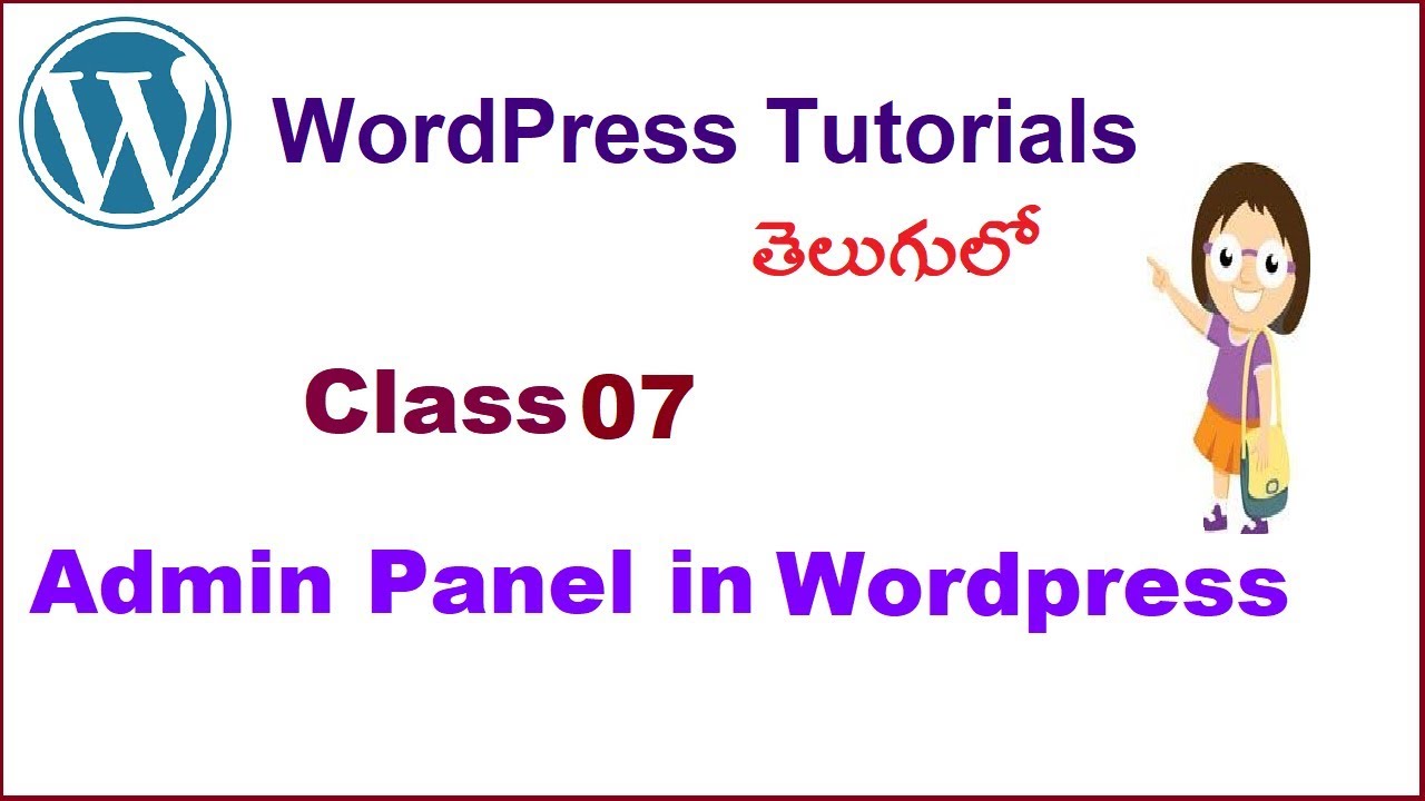 Admin panel in WordPress Telugu | How To set the admin In WordPress ...