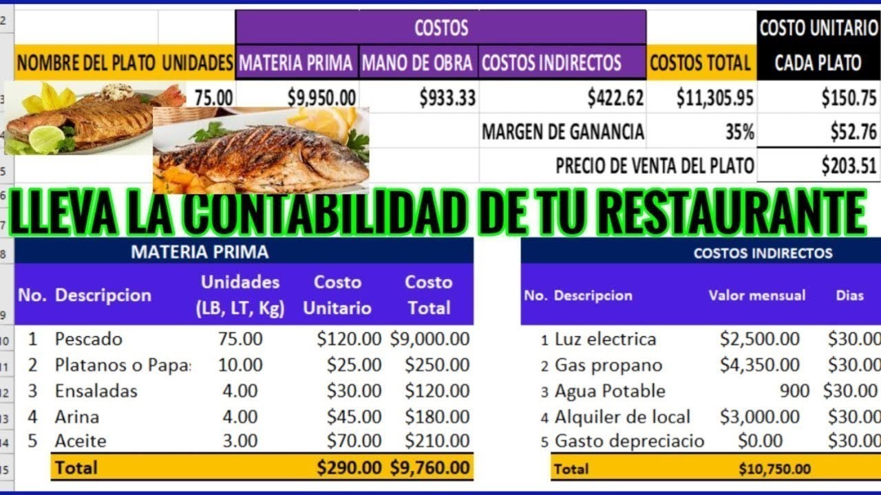 Cómo llevar la contabilidad de un restaurante, la contabilidad de un restaurante en ex excel