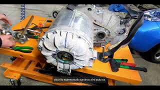 Repairing a Tesla model S engine, replacing the oil seal