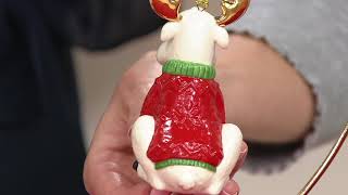 Lenox Porcelain 4" Monogram Ornament with 24K Gold Accents on QVC