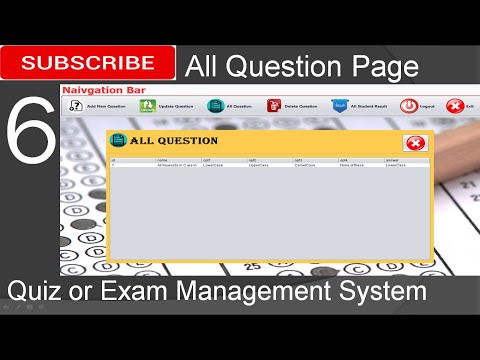 6. Quiz or Exam Management System in java - All Question Page (JFrame, Mysql Database, Netbeans IDE)