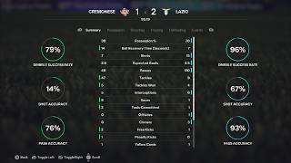 US CREMONESE 1-2 SS LAZIO FIFA26FAKE5STADIUM MATCHDAY 105 GROUP C