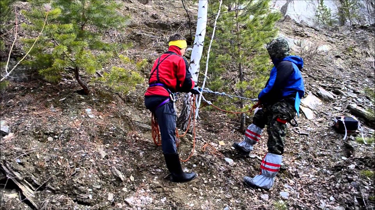 Горная школа. Спуск пострадавшего - YouTube