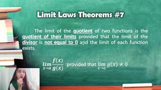 LIMIT LAWS THEOREMS 7-8 (BASIC CALCULUS)