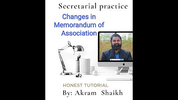 11th std-SPCC- Memorandum of Association ll Changes in clauses of Memorandum of Association