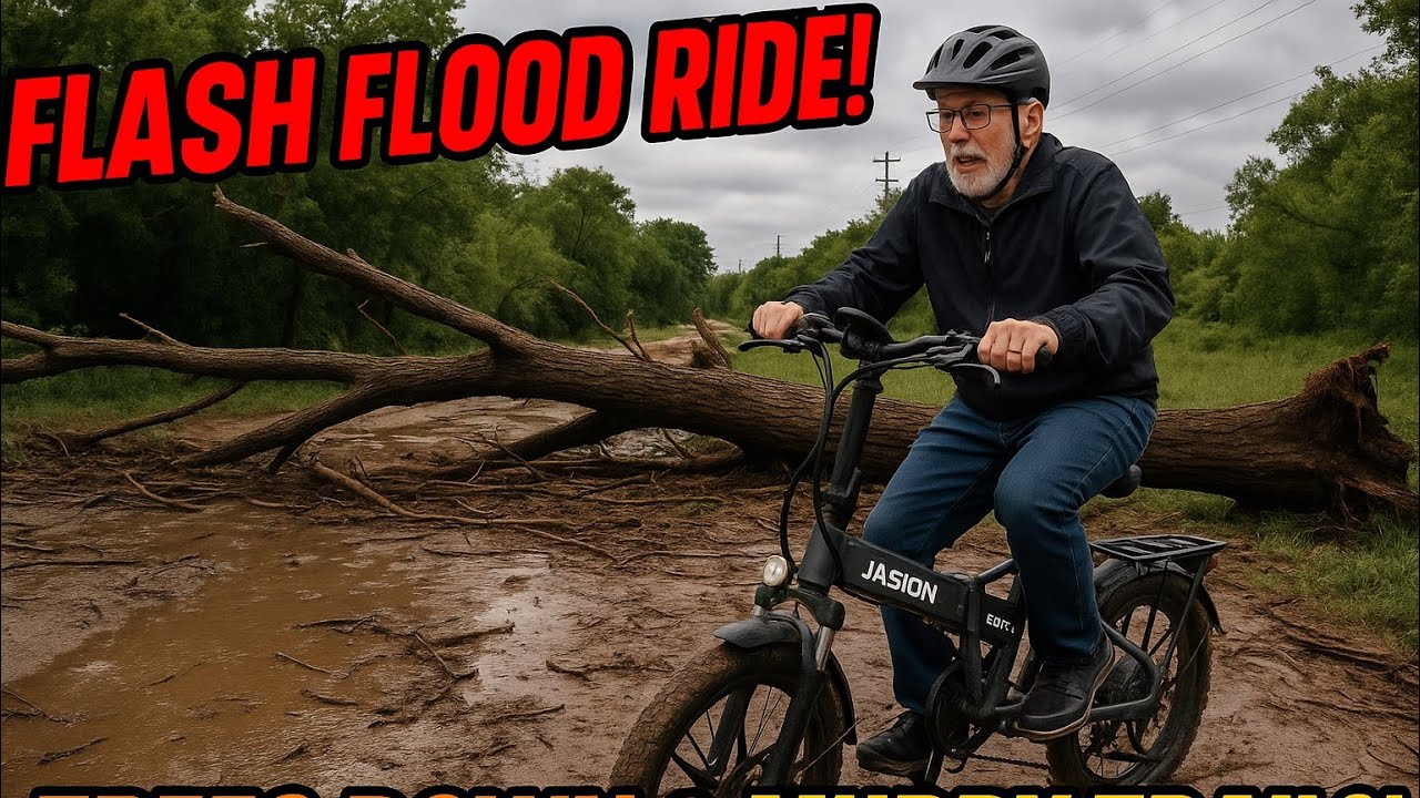 Flash Flood E-Biking White Rock Creek in Dallas 👍😂🤬🚴‍♂️- Part 1