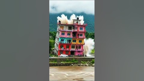Massive Buildings Collapse into River | Landslide Disaster Scene