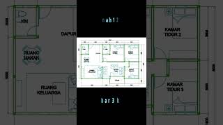 Denah rumah Menyamping 12 x 8