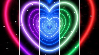 Color Changing Heart Tunnel Bg Animation💖💜💙💚❤️Heart Background | Heart Moving Background Video Loop