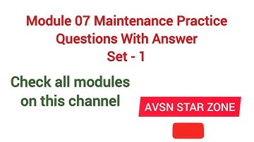 Maintenance Practice Question Bank Part 1 | Module 07 (EASA DGCA CAA exam question)