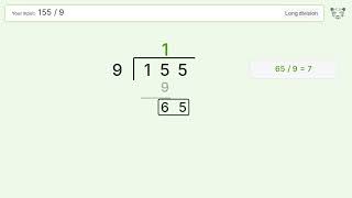 Long Division Problem 155/9: Step-by-Step Video Solution