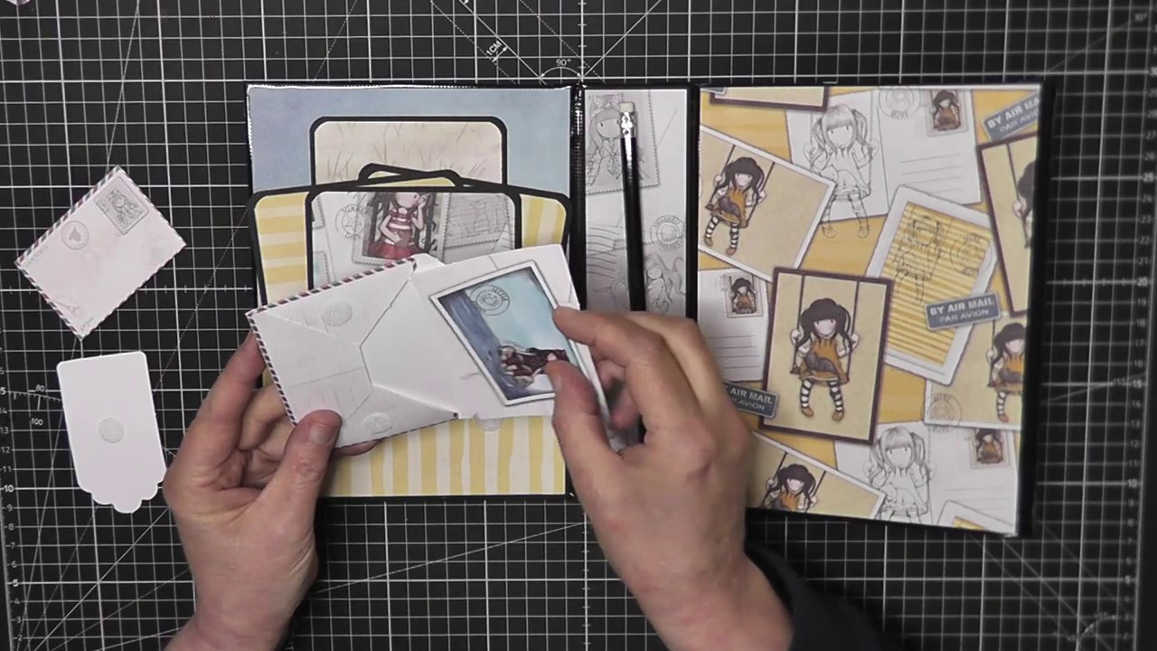 Santoro Trifold Folio Album, Using Black Construction Tape