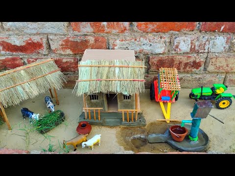 DIY how to make  cow shed | house of animals | horse house – cow shed | mini hand pump |woodwork