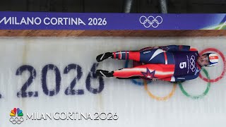 USA's Gustafson and Greiner have bumpy second luge runs | Winter Olympics 2026 | NBC Sports
