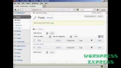 Wordpress Tutorial 37:  How To Clean Up A New WordPress Blog