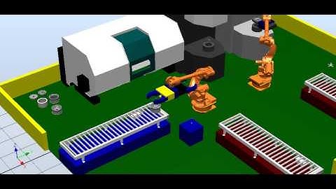 RobotStudio simulation of a wheel rim manufacturing process