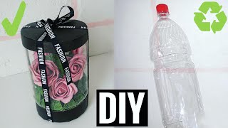 Коробка из пластиковой бутылки с мыльными розами, поделки из пластиковых бутылок, DIY zero waste, МК