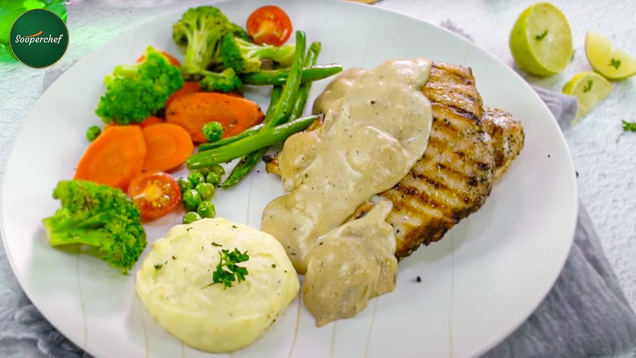 Chicken Steak with Mushroom Sauce Recipe By SooperChef