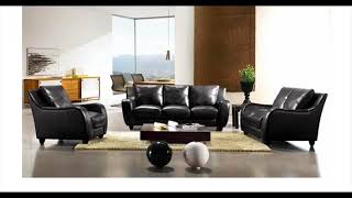 VIG Divani Casa Bremen Black Full Leather Sofa Set