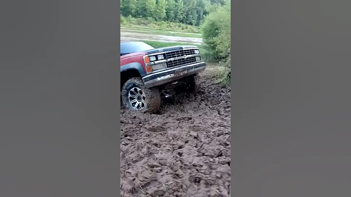 chevy truck  in the river