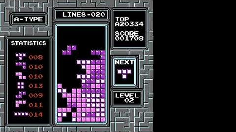 NES Tetris no rotation lvl0 start 35 lines (my third) [Former Tied World Record]