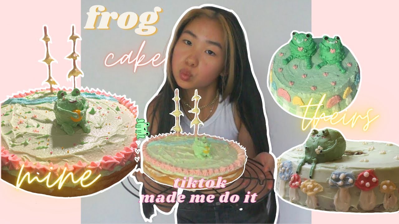 images Frog Cake Aesthetic Recipe i baked a tiktok pinterest frog cake gabrielle teo