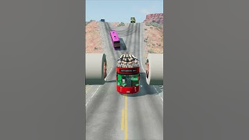 City Buses & Capsule Bus vs Hydraulic Crush - BeamNG.drive #shorts #beamngdrive #bus