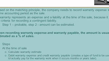 ACG 2021 - Chapter 8 - Warranty Expense and Warranty Payable - Part 3 of 3