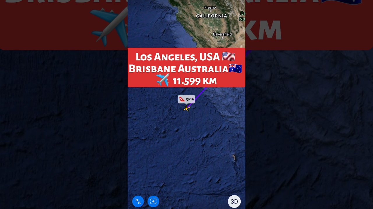 Los Angeles, USA 🇺🇸 to Brisbane, Australia 🇦🇺 Flight Route ✈️ Timlines QF16