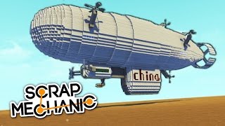 ПЕРВЫЙ ПОЛЕТ В НЕБО НА ГИГАНТСКОМ БОЕВОМ ДИРИЖАБЛЕ В SCRAP MECHANIC