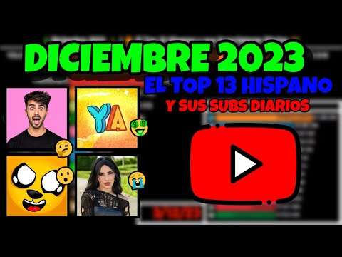 💥 DICIEMBRE 2023 🤔 | 💀 EL TOP 13 HISPANO Y SUS SUBS DIARIOS 🗽