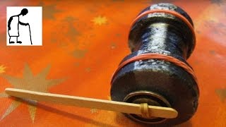 Old Style Rubber Band Powered Cotton Reel Car #1
