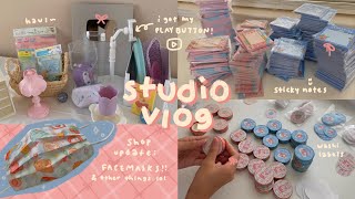 studio vlog 013 🍧 unboxing face masks & sticky notes, packing orders asmr, & aesthetic haul