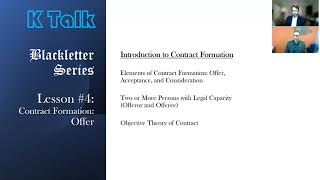 Blackletter Series Lesson #4: Contract Formation: Offer Net Worth
