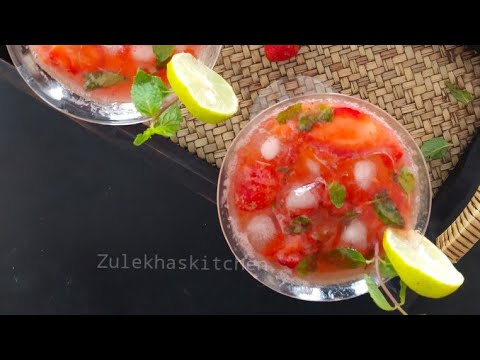 non-alcoholic-strawberry-mojito-recipe---strawberry-mocktail-recipe