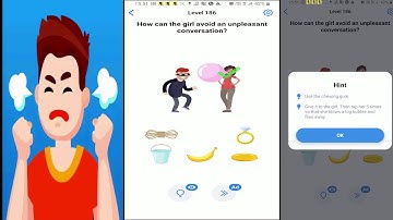 Easy Game Level 186 : How can the girl avoid an unpleasant conversation.