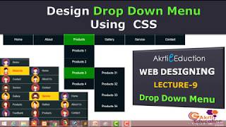 Lceture 9.3 Horizontal Drop Down Menus using HTML & CSS